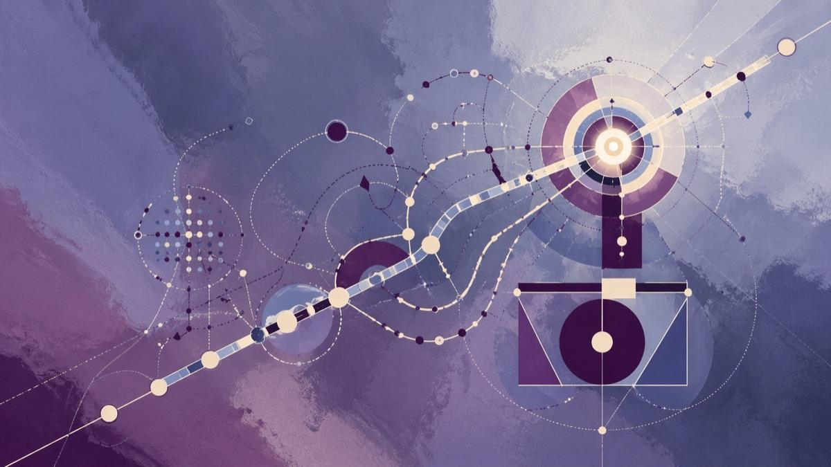 Abstract process visualization with business person